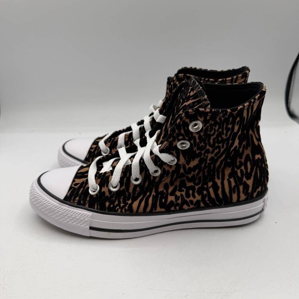Converse Chuck Taylor All Star HI Top Shoes Womens Sz 6 Leopard Sneakers A17948F - Picture 6 of 10